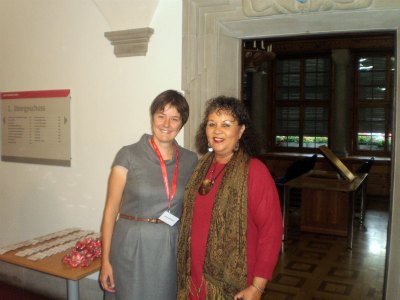 UNESCO Sustainable Tourism Conference Co-ordinator Jeanne Berthoud with Diana McIntyre-Pike