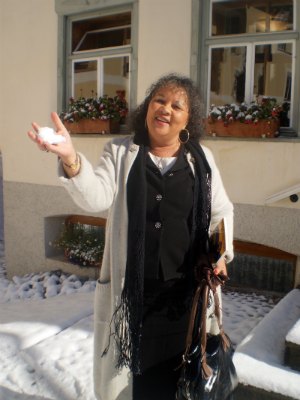 Diana McIntyre-Pike enjoying the snow