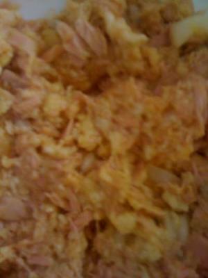 Tuna Cakes ...  Batter still crumbly