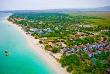 Aerial view of Negril's 7 Mile Beach