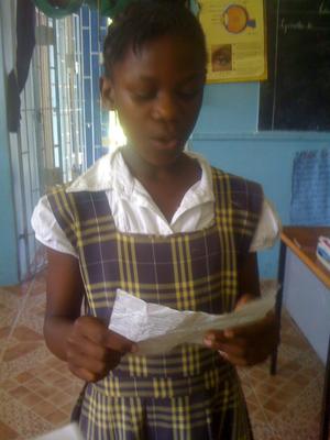 Delivering her contribution