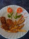 A Plate of Tuna Cakes ...  with Chips<br>Click each image to enlarge