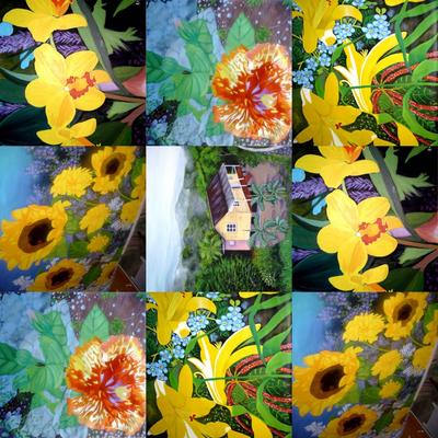 A Collage of Ras Natango's Paintings