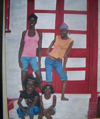 A Ras Natango Painting of Children